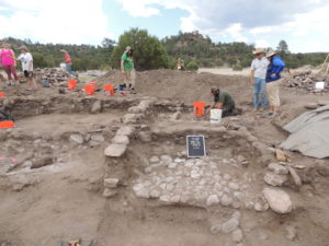 Some pueblo rooms exposed during recent excavations at the Elk Ridge site: photograph courtesy of Barbara Roth