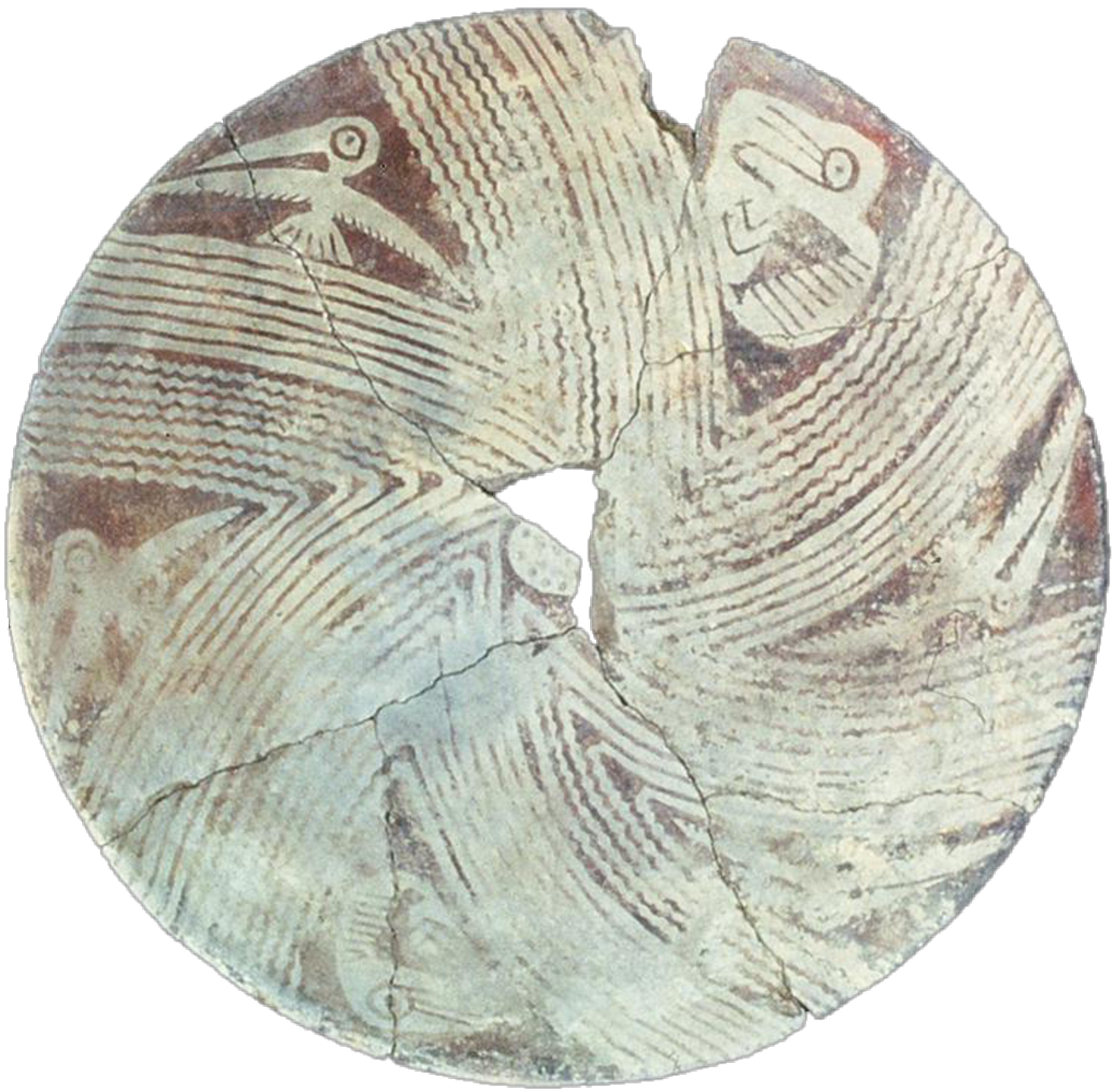 Cracked Native American pottery